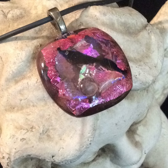 🐞 Incredible Orgonite crown chakra pendant & chrome earring set - Picture 3 of 10